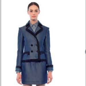 Zac Posen Z Spoke Blue Black Blazer Sz 10